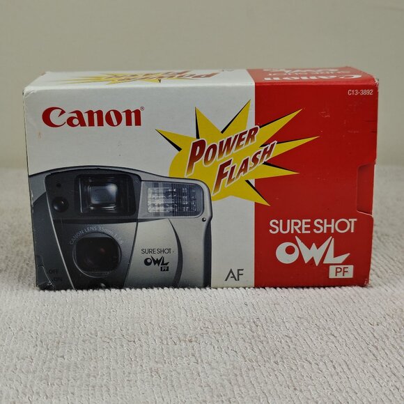 Canon Sure Shot Owl PF Date 35mm Film Camera Point & Shoot Autofocus Big Finder - Picture 1 of 10